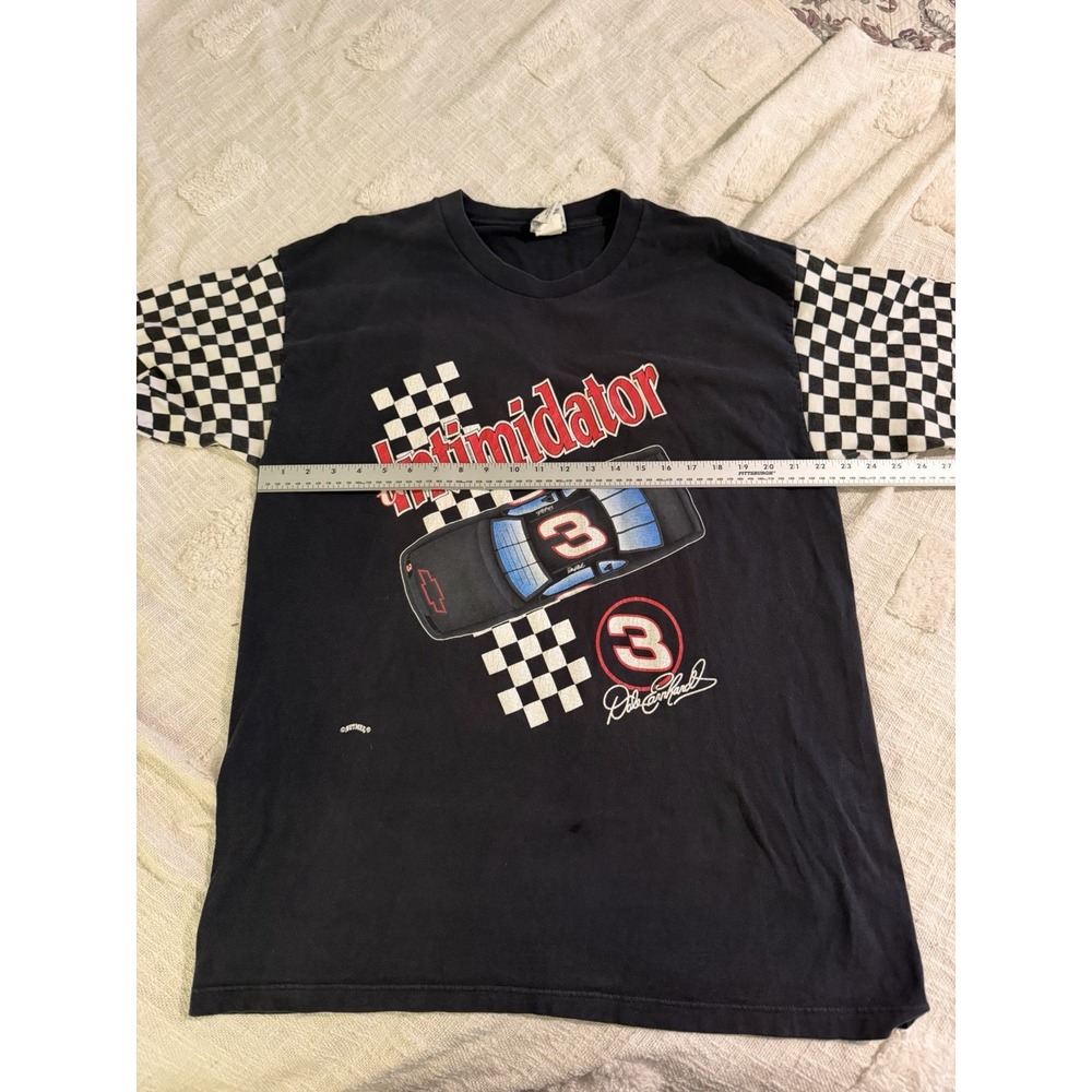 Vintage Single Stich USA Dale Ernhardt Nutmeg Rare XL Intimidator Checkered Flag